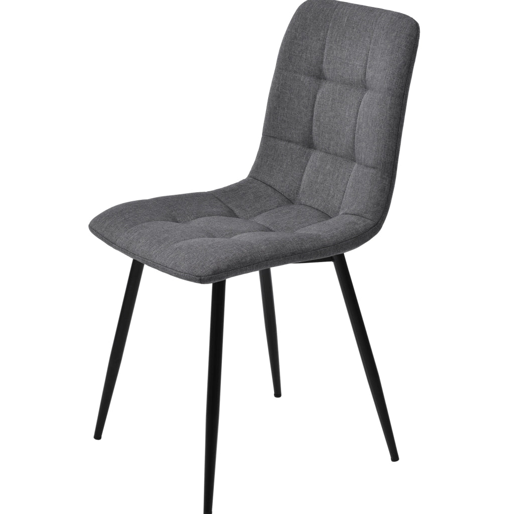 Set tavolo da pranzo rettangolare 117x68 cm con 4 sedie imbottite grigie