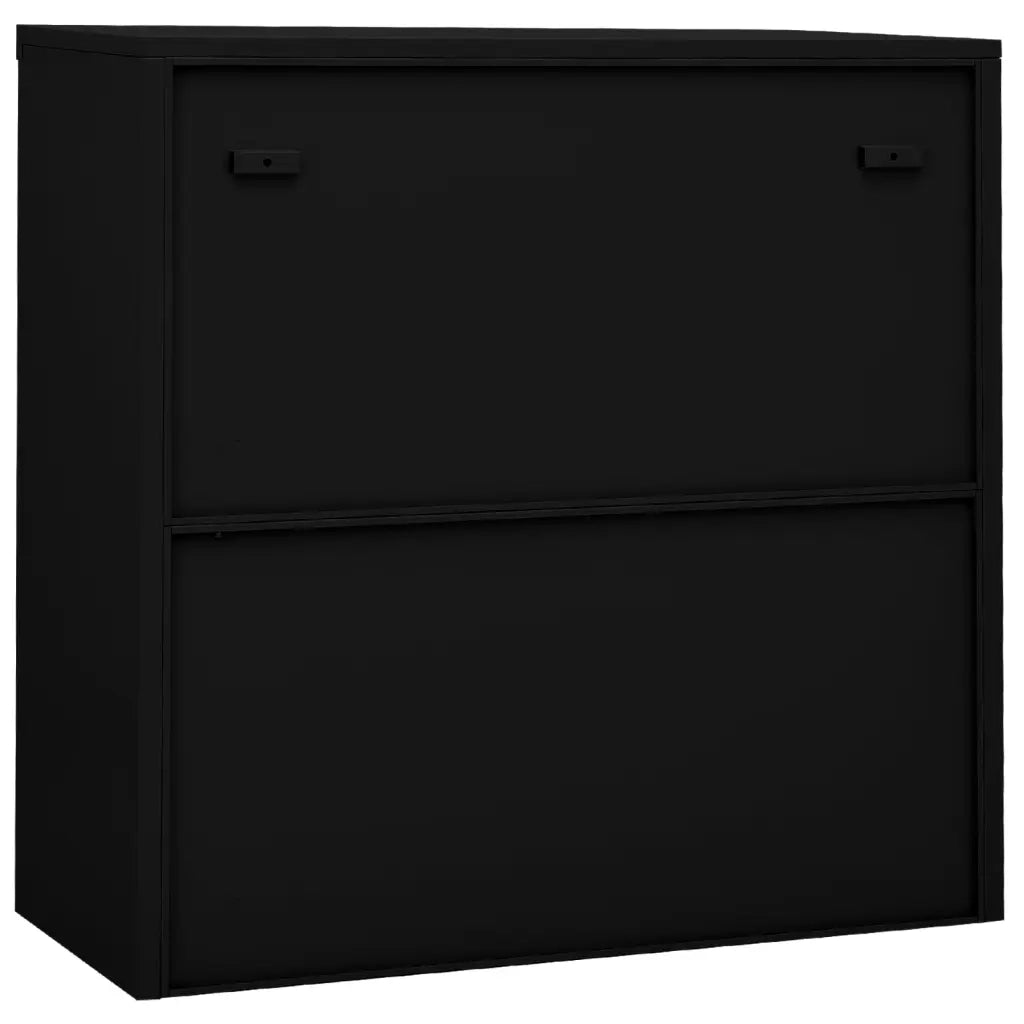 Armadio per Ufficio Anta Scorrevole Nero 90x40x90cm Acciaio 335952