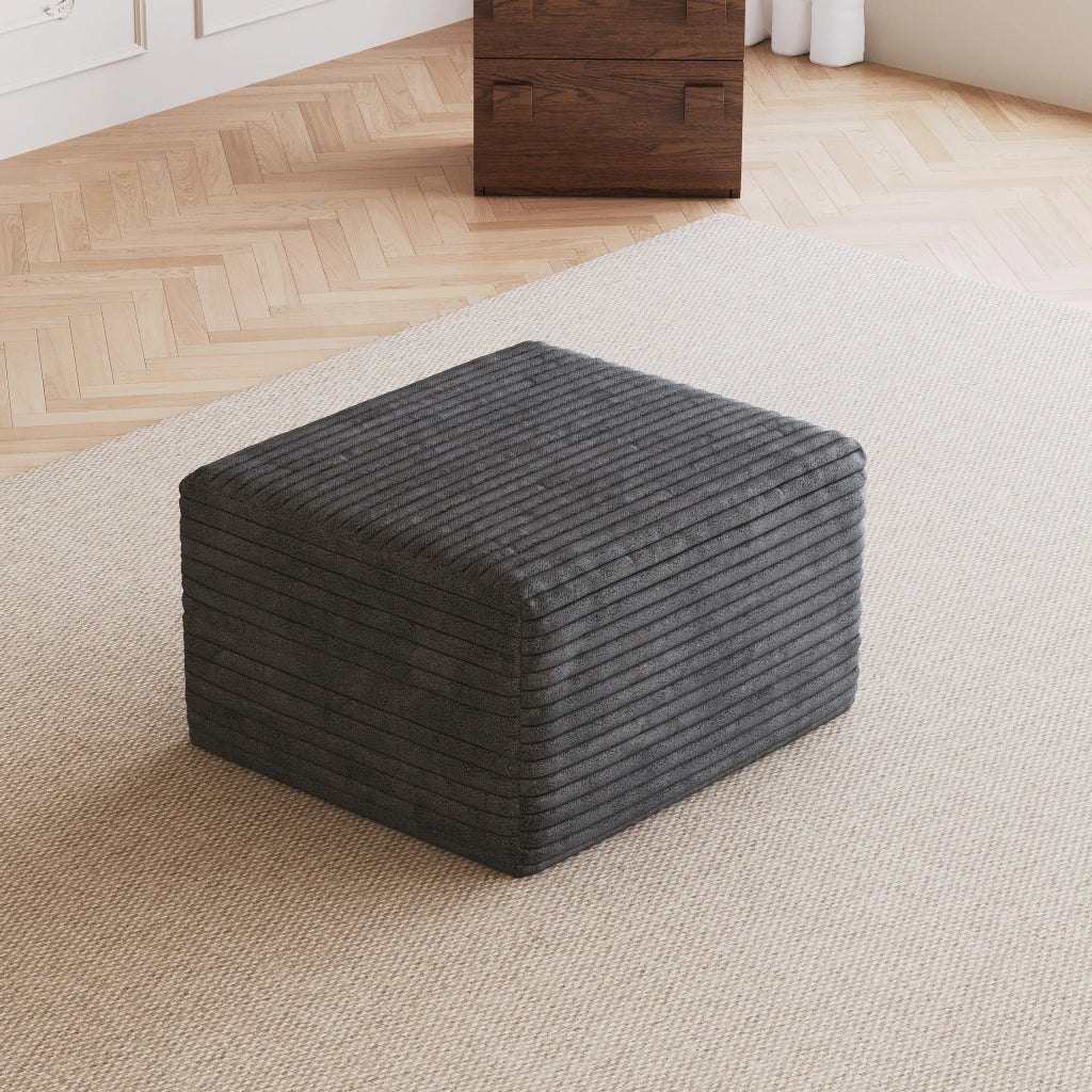 Pouf Ottoman ¨C Minimal ¨C Grigio Scuro in Velluto