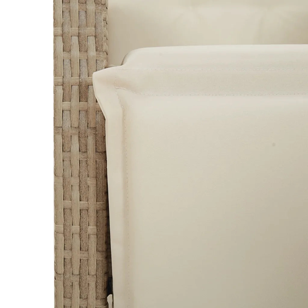 Sedia Reclinabile da Giardino con Poggiapiedi Beige Polyrattan 365236