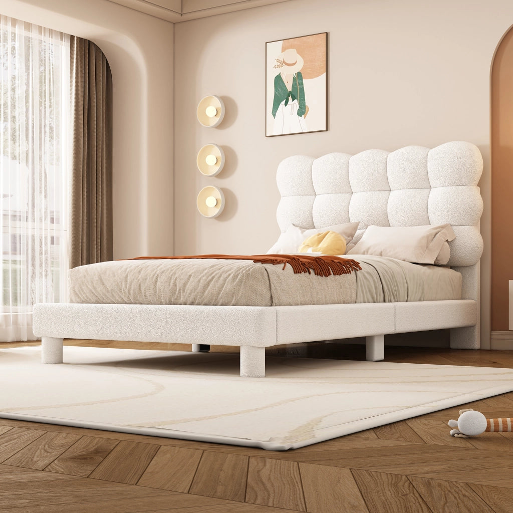letto imbottito plush bianco 90 x 200 cm