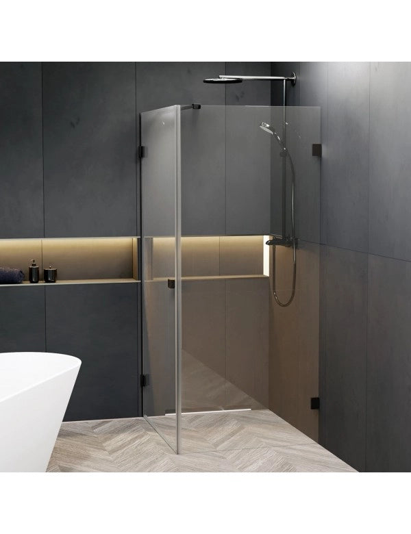 SCANDIC NXT 201 RIHO 80x80 x200cm Box Doccia Angolo Sinistro con Cerniera Nera