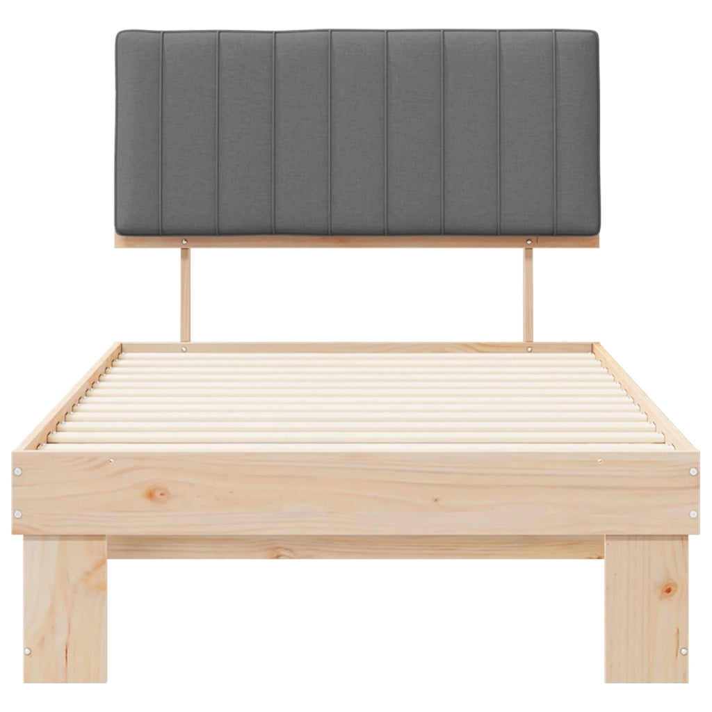 Letto con Testiera Rivestita Grigio chiaro 100 x 200 cm