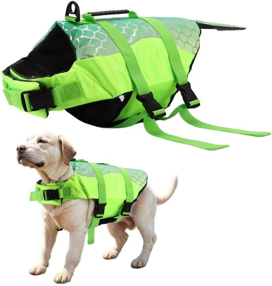 Vest di salvataggio per cani - Buona galleggiabilità - Strisce riflettenti - Maniglia di salvataggio - XL - Materiale di alta qualità - Sicurezza in acqua - Vest di salvataggio per cani da nuoto 

Modello: Hondenreddingsvest XL 
Codice: non specificato