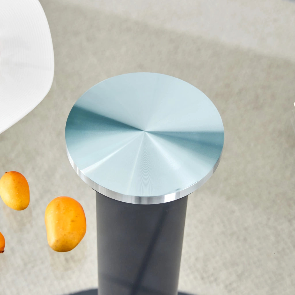 Tavolo da bar in vetro minimalista - Zephmum - Diametro 85 cm Altezza 76 cm