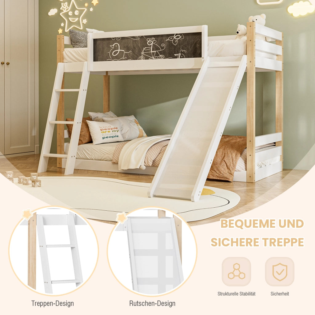 letto a castello in legno bianco 204 x 210 cm