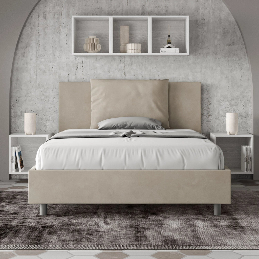 Letto Matrimoniale Francese 140x190 cm Senza Rete Antea Sabbia