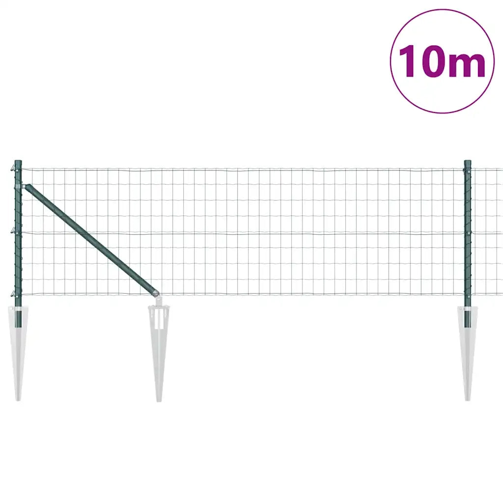 Recinzione da Giardino | Recinzione con Posto Verde 0,8 x 10 m Acciaio e PVC