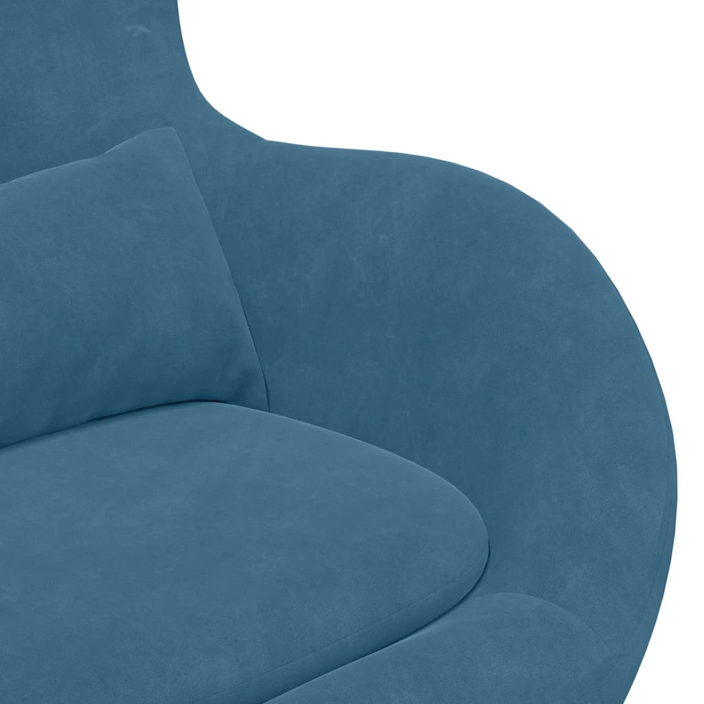 Poltrona | Sedia Relax uovo Blu Velluto