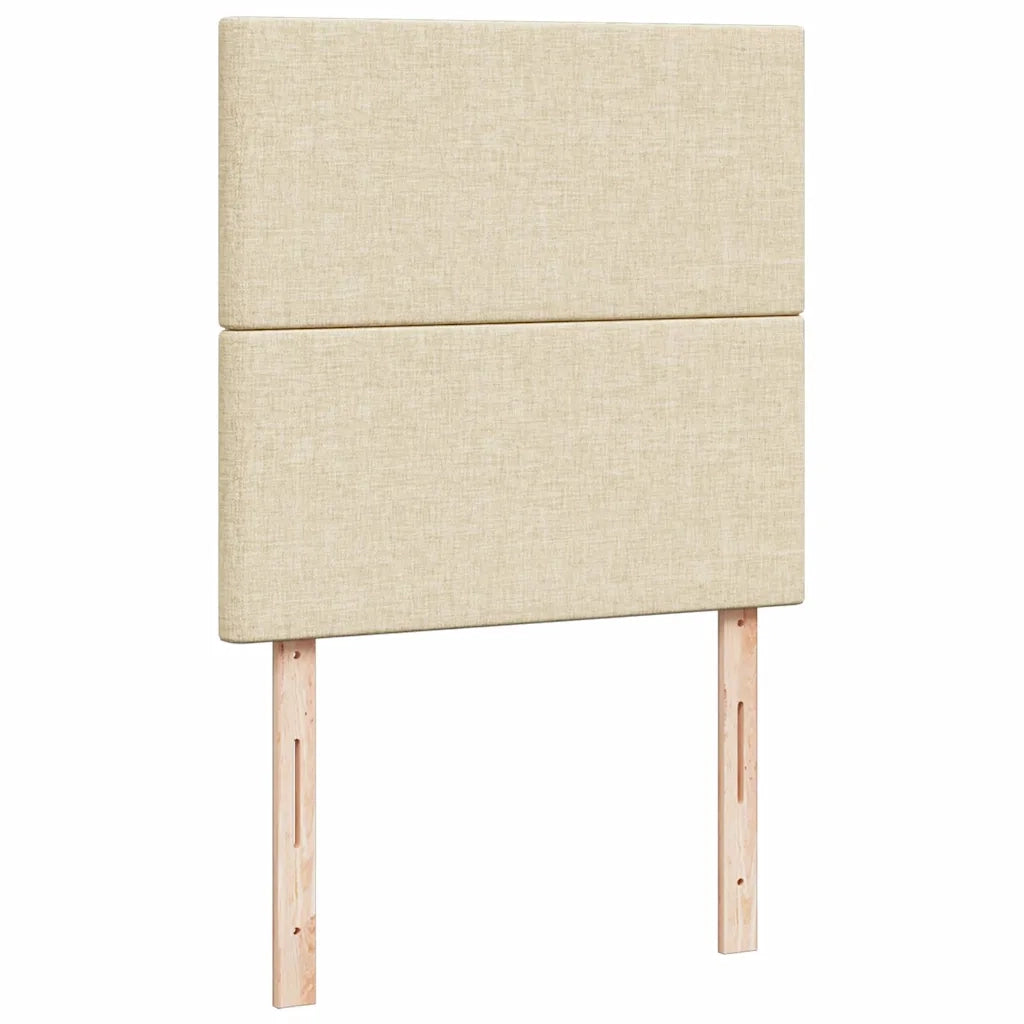 Struttura Letto Pouf con Materasso Crema 80x200 cm in Tessuto 3313034