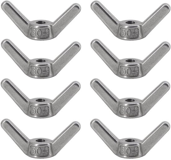 Viti a vela M6 in acciaio inossidabile 304 - 8 pezzi - chiusura a ventaglio - manuale - resistente alla corrosione - viti a ventaglio