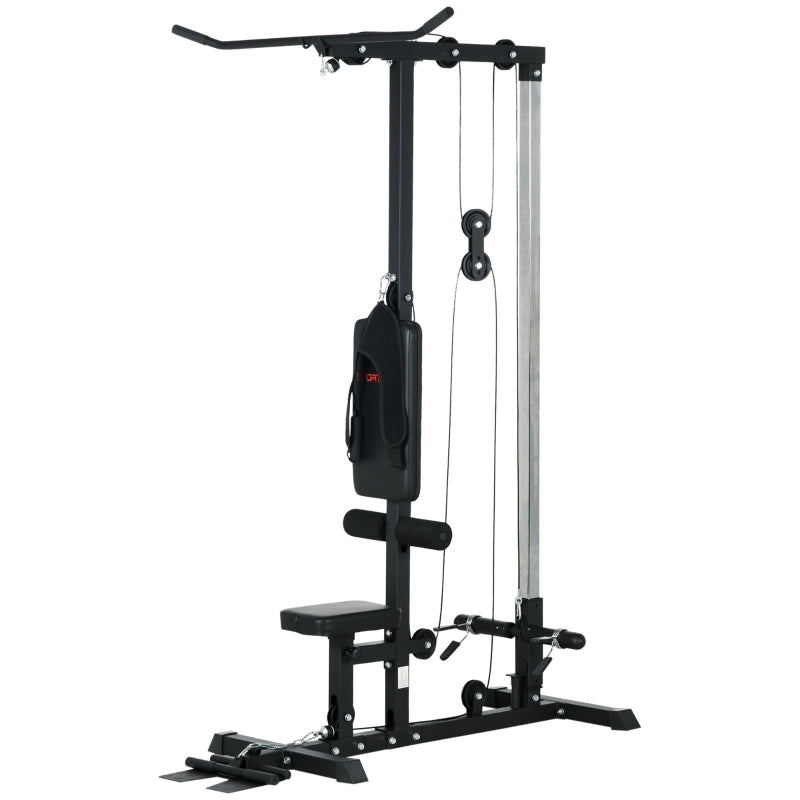 Power rack per allenamento a casa, vogatore, senza pesi, attrezzatura fitness domestica, acciaio, similpelle, nero
