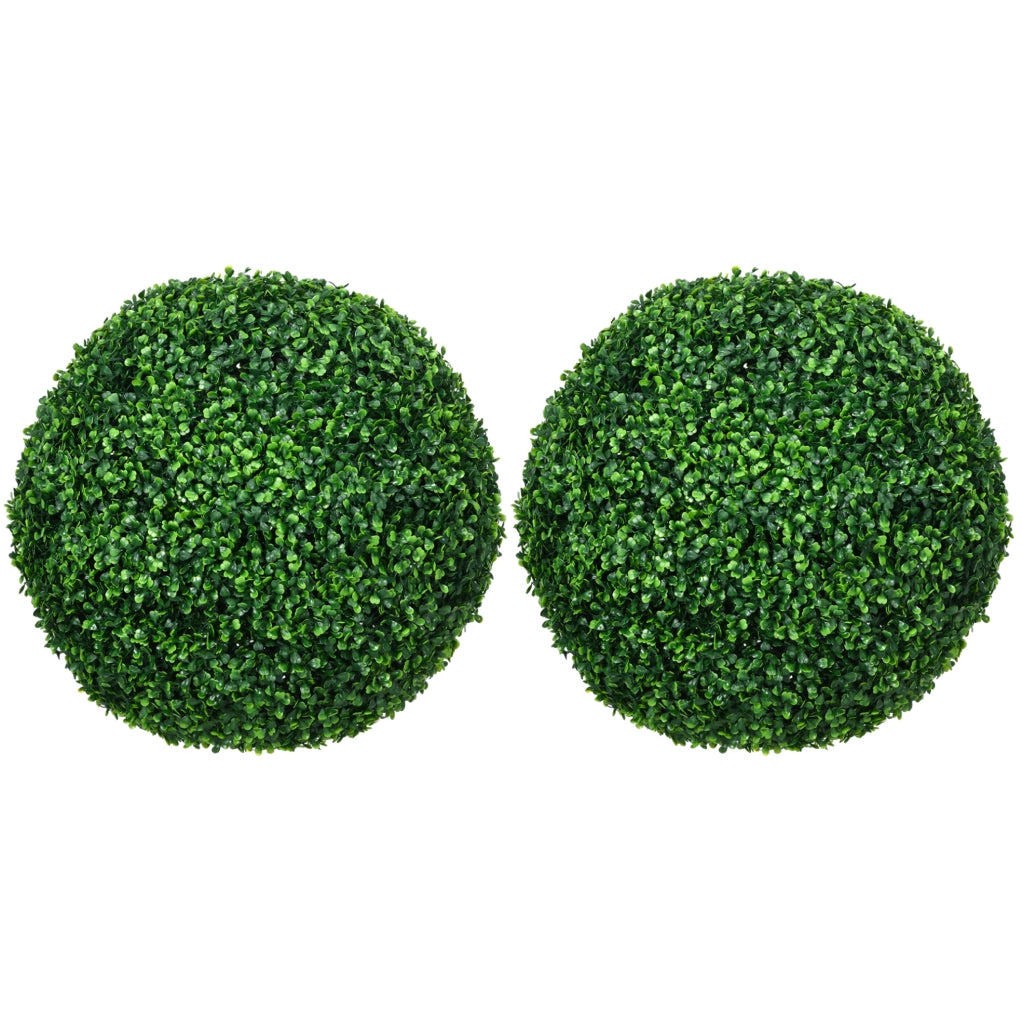 Set di 2 sfere di bosso artificiale ULEVR ?50 cm in plastica verde, decorazione per interni ed esterni