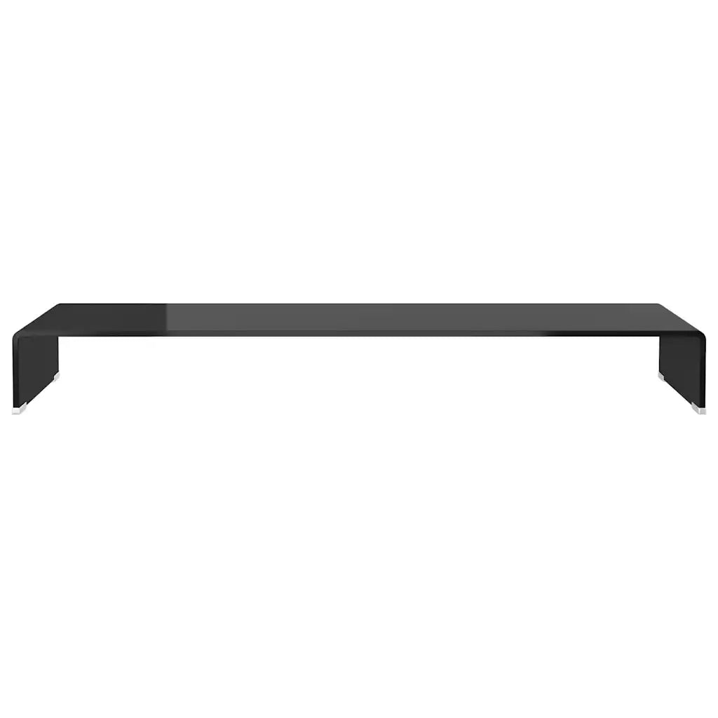 Mobile/Rialzo Porta TV-Supporto per TV in Vetro Nero 110x30x13 cm