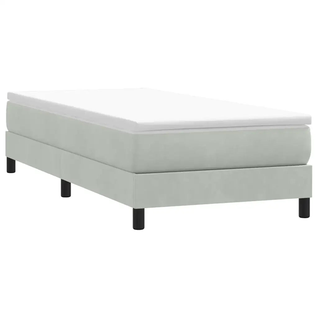 Giroletto a Molle con Materasso-Struttura Letto Grigio Chiaro 80x220 cm Velluto 367006