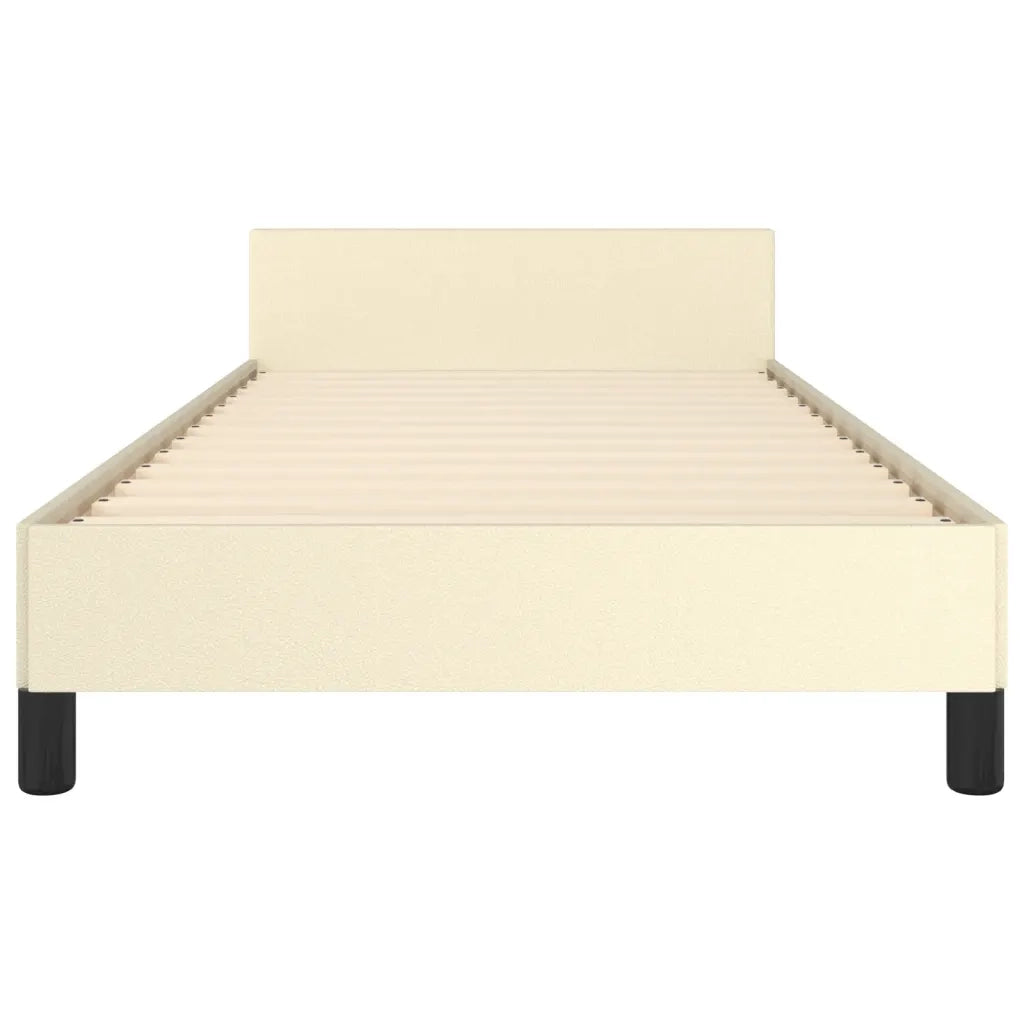 Giroletto con Testiera Crema 100x200 cm in Similpelle