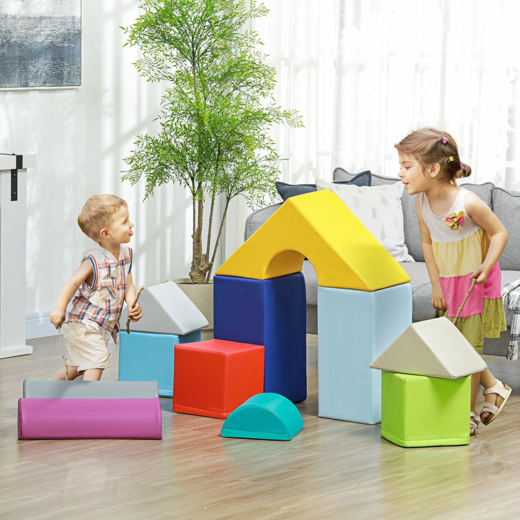 Set 11 Costruzioni Morbide per Bambini 1-3 Anni in PU e EPE Multicolore
