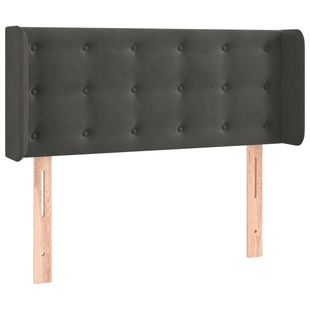 Testiera ad Orecchio Grigio Scuro 83x16x78/88 cm in Velluto 3119233
