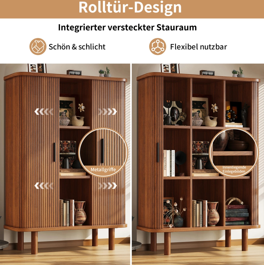 ARMADIO ALTO con Serranda 110x40x160 cm Marrone Scuro
