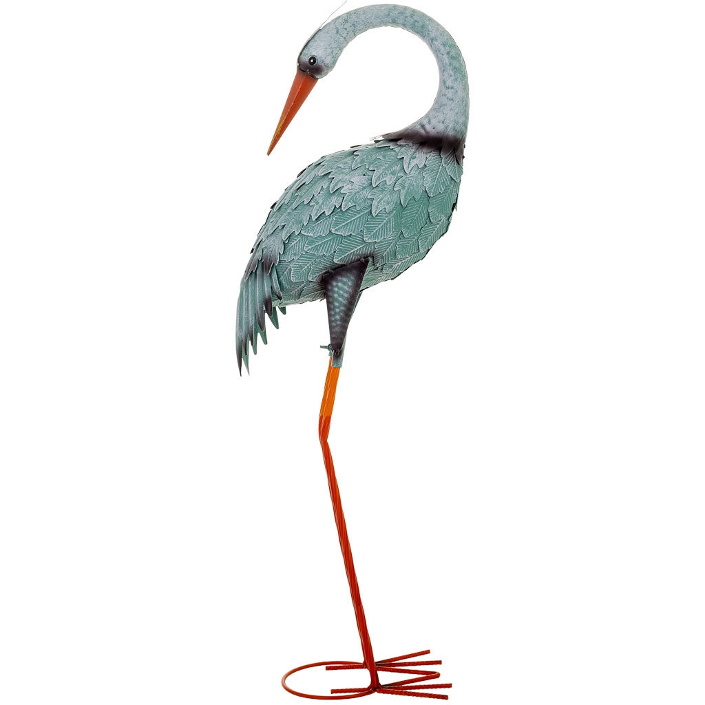 Figura decoración de metal verde 28x18x78h cm