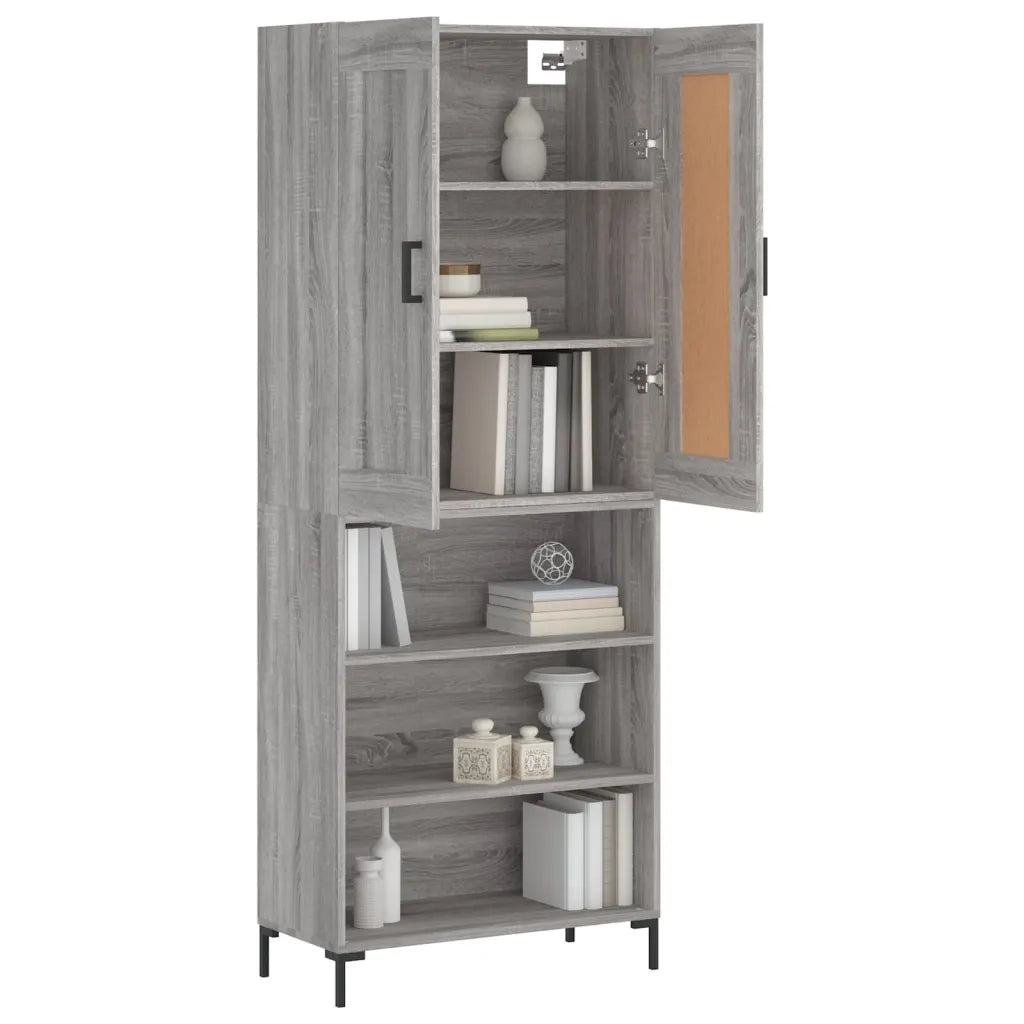 Credenza | Madia | Buffet da pranzo | Armadio da pranzo Grigio Sonoma 69,5x34x180 cm in Legno Multistrato