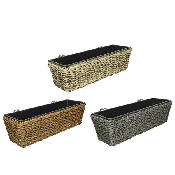 BALCONIERA IN POLIRATTAN 60X19XH18CM IN DIVERSI CO