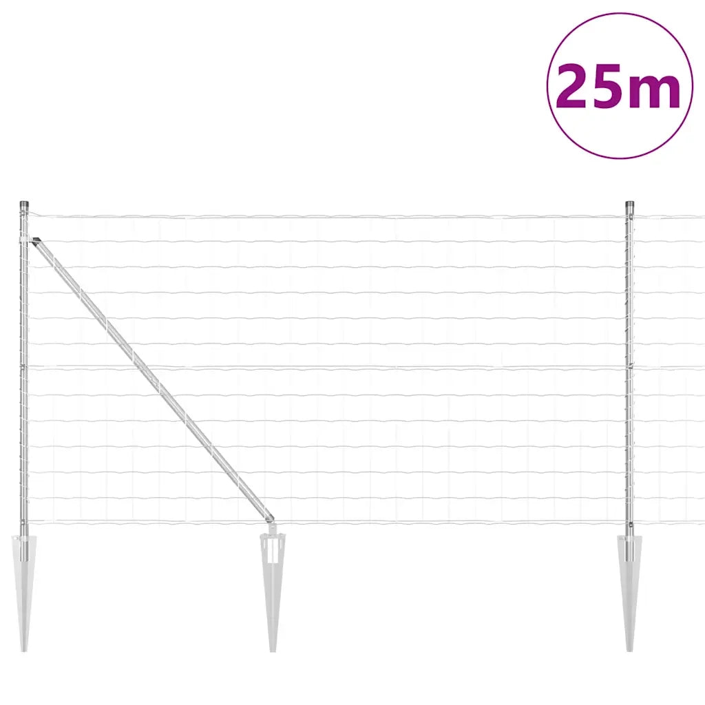 Recinzione con Posto Argento 1 x 25 m Acciaio