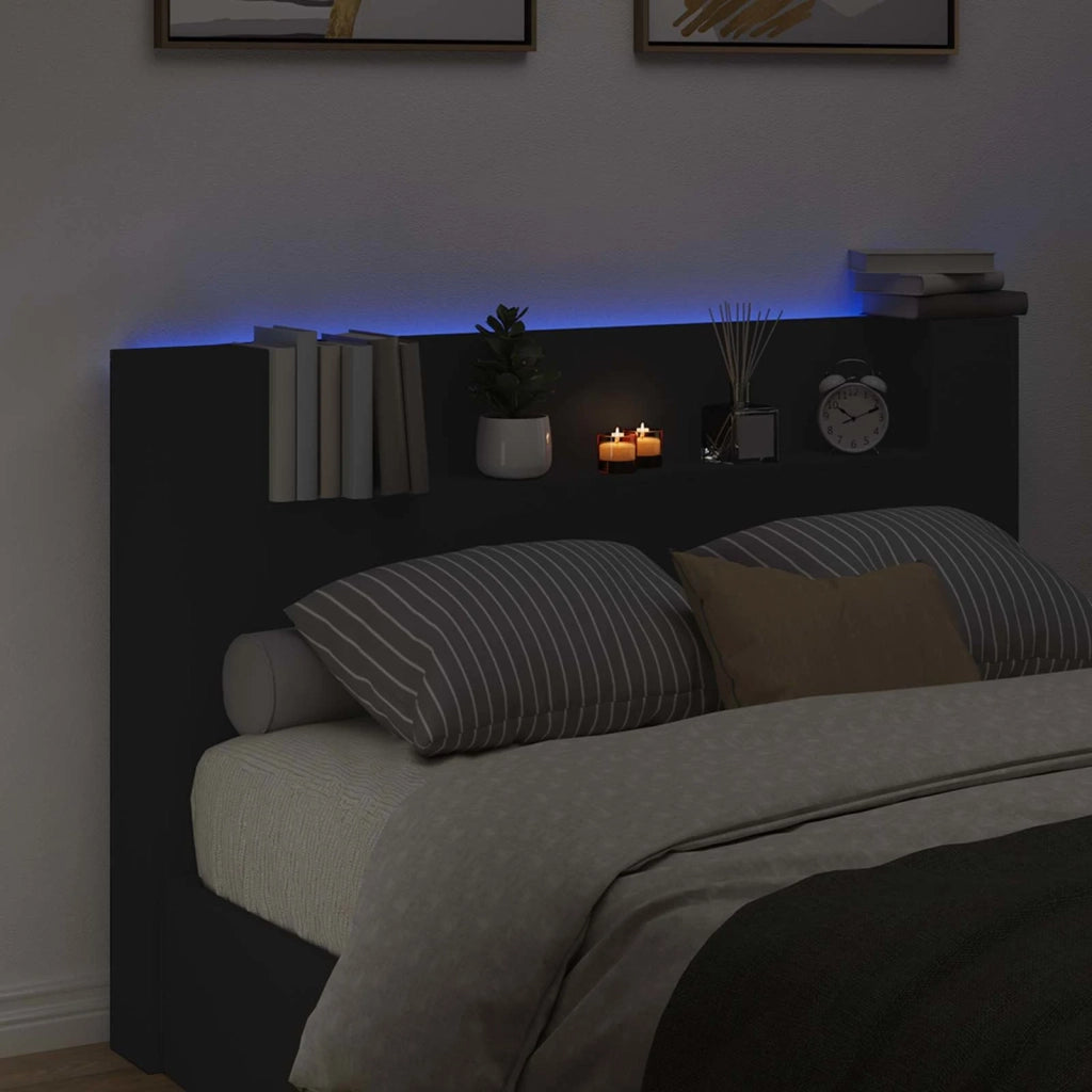 Testiera | Testata Nero 160 x 16,5 x 103,5 cm Legno multistrato