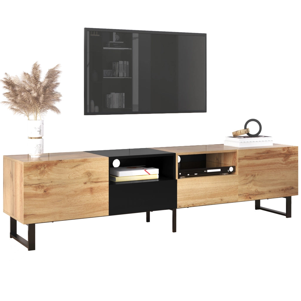 Mobile TV ¨C MINIMAL ¨C Nero, Legno, con Ripiani