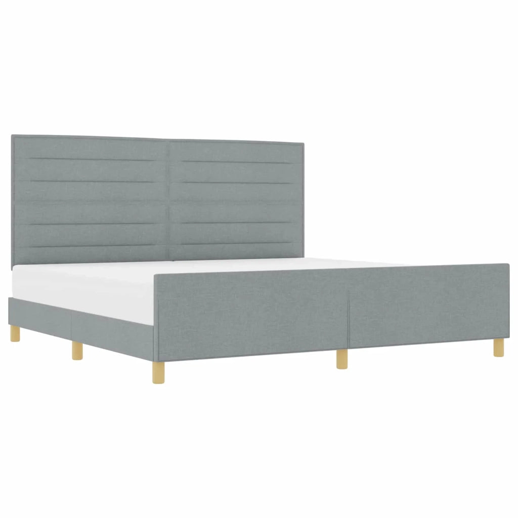 Struttura del letto Grigio chiaro 200 x 200 cm Tessuto