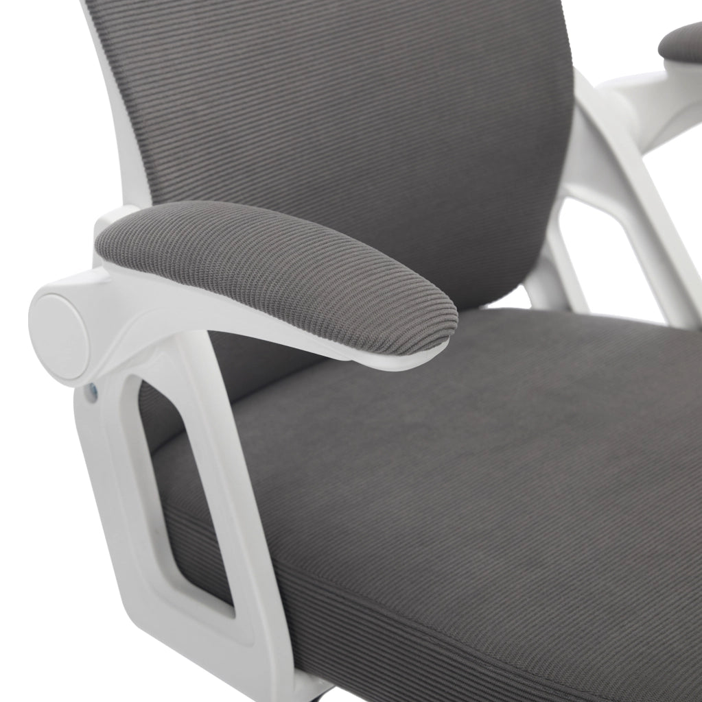 Sedia da ufficio ergonomica grigia con schienale in rete