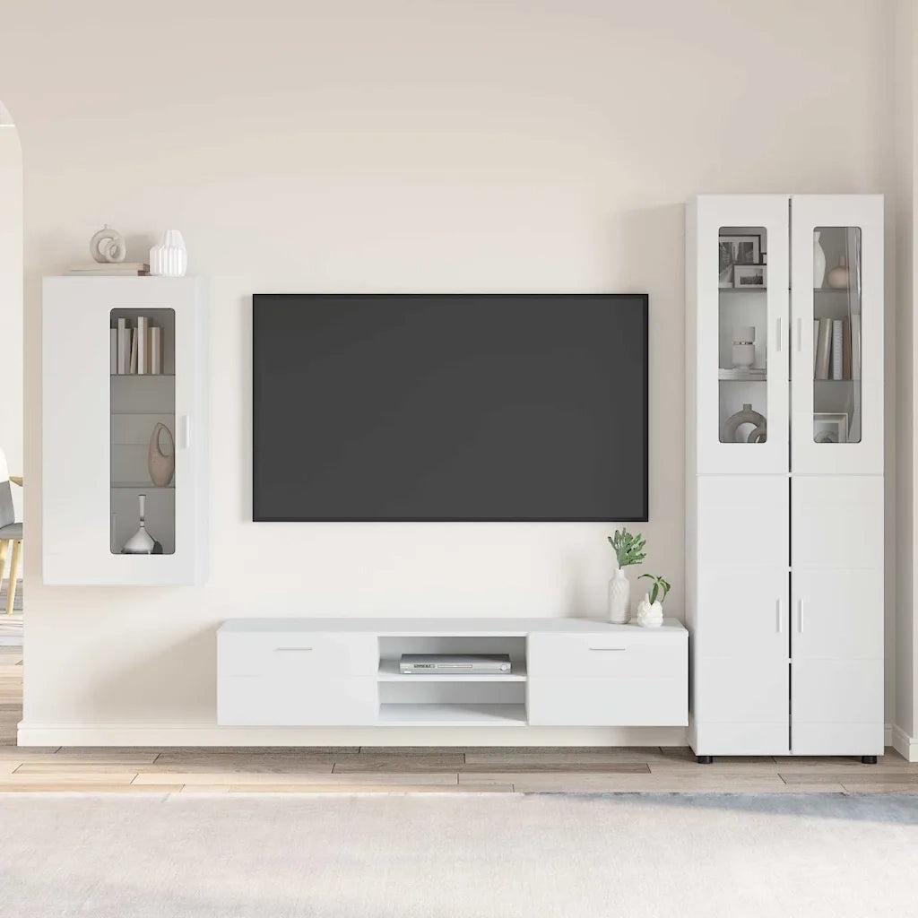 Set mobile TV con porta FLORIN 3 pcs Bianco Legno multistrato 3397964