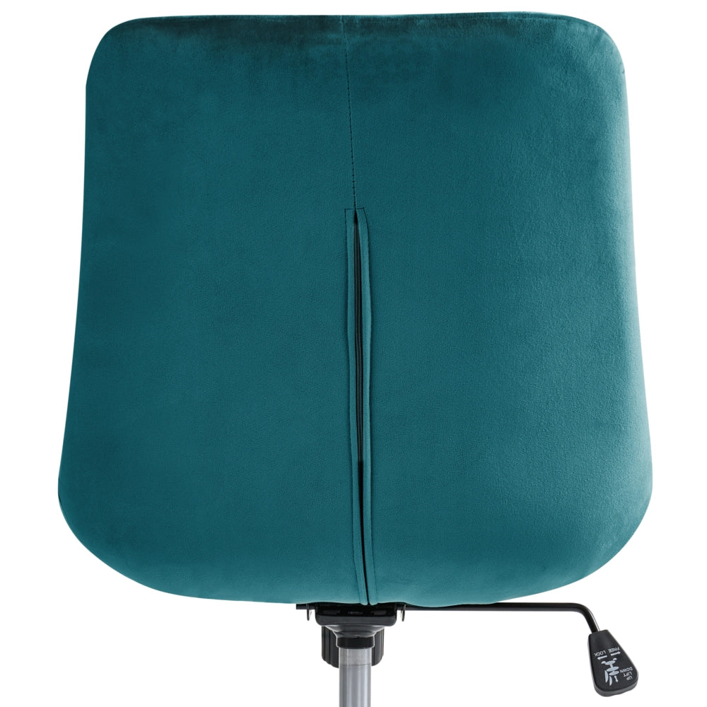 Sedia da ufficio con seduta e schienale in velluto verde acqua girevole regolabile in altezza moderna per ufficio domestico