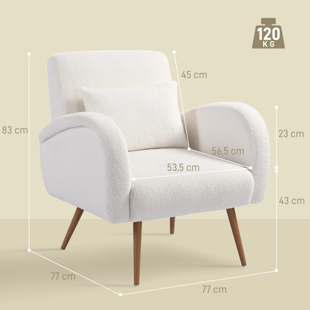 Poltrona Relax Reclinabile con Cuscino Lombare ¨C Minimal ¨C Tessuto Cremewei?