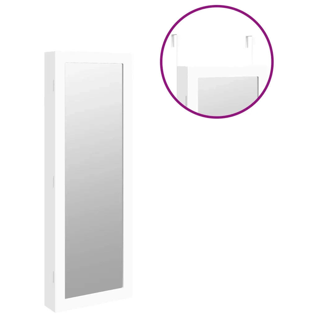 Armadio Portagioie con Specchio a Muro Bianco 37,5x10x106 cm CFW2809163