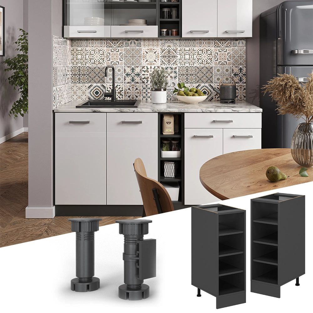 Vicco Scaffale da cucina Antracite 30 cm PL Marmo