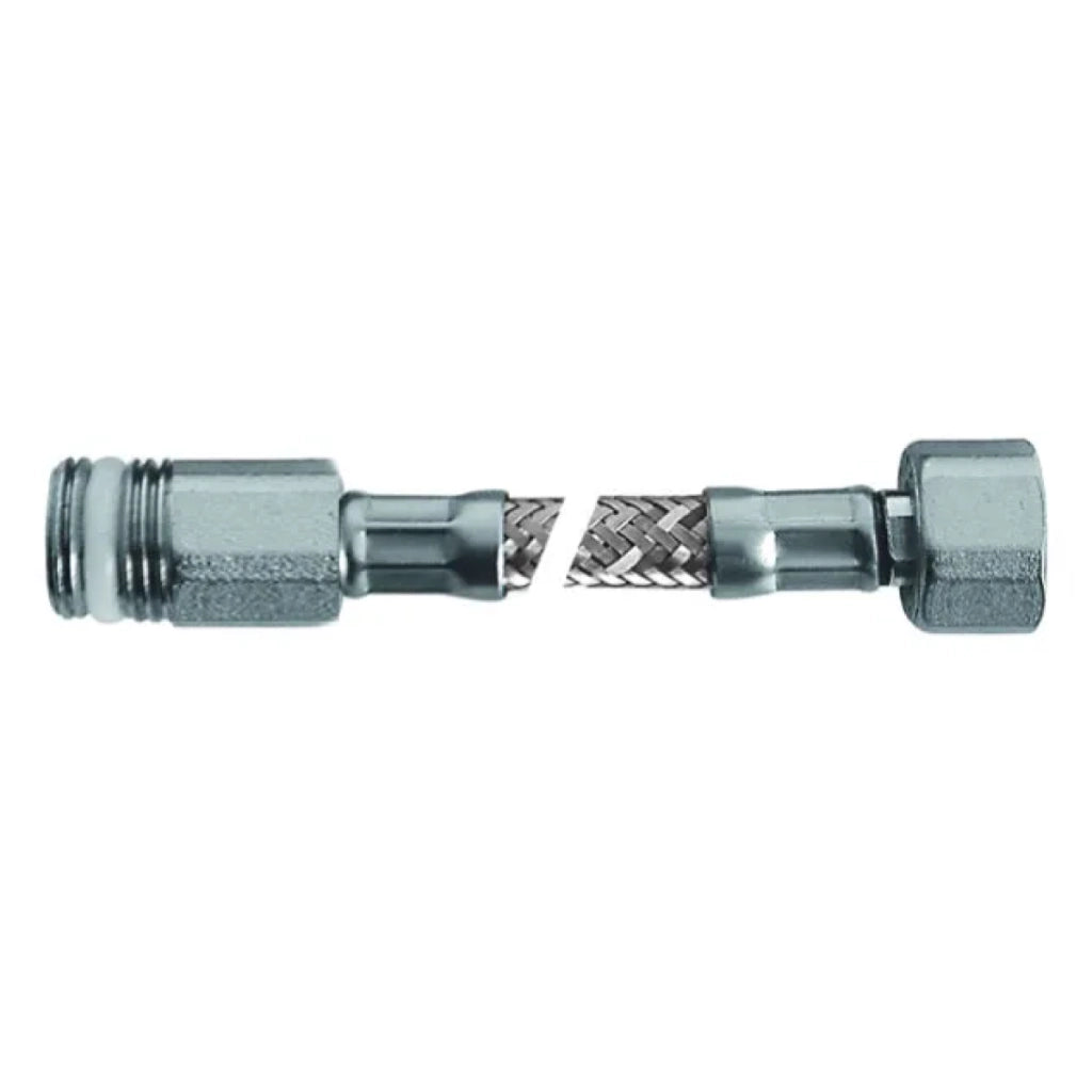 Flessibile in acciaio inox maschio prolungato/femmina modello flexcore cm35  M.1/2 f.3/8 - attacco maschio prolungato