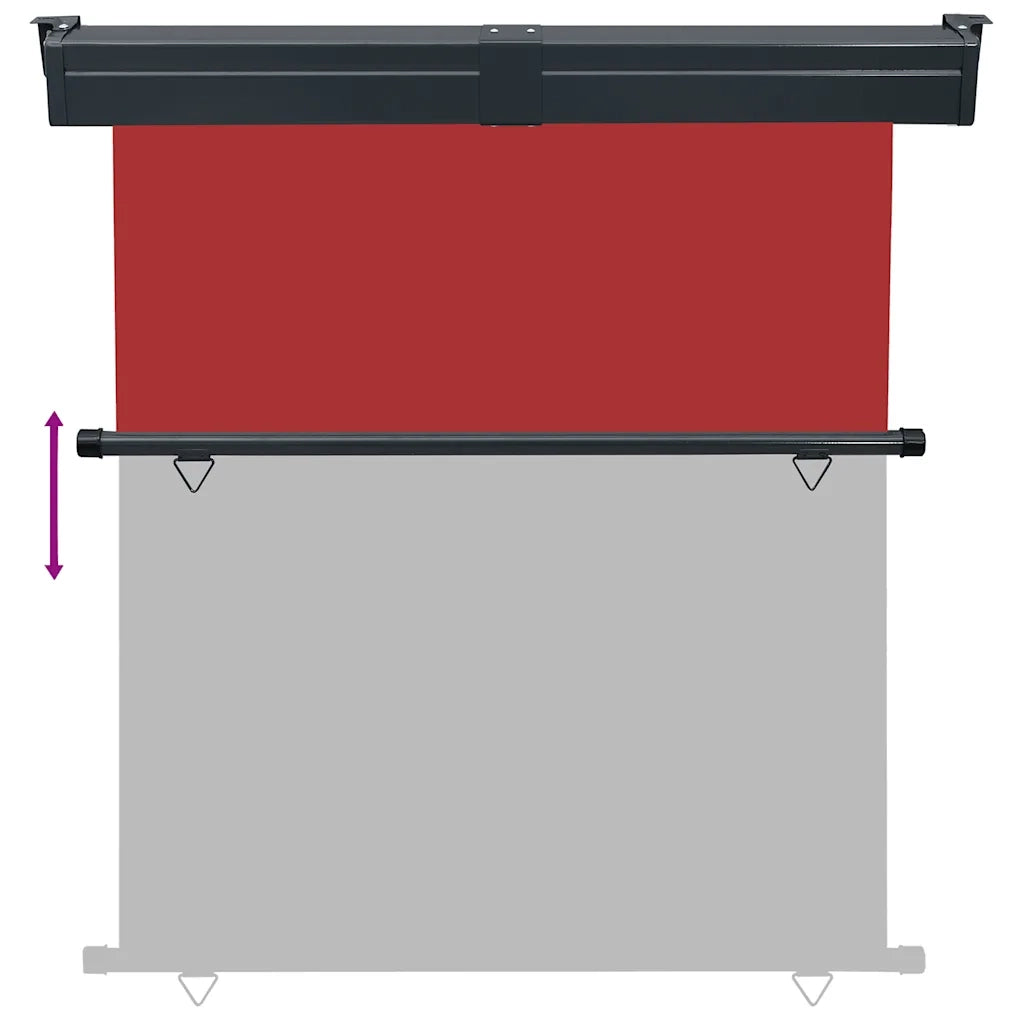Tendalino Laterale per Balcone-Tenda da Sole Laterale per Patio 175x250 cm Rosso