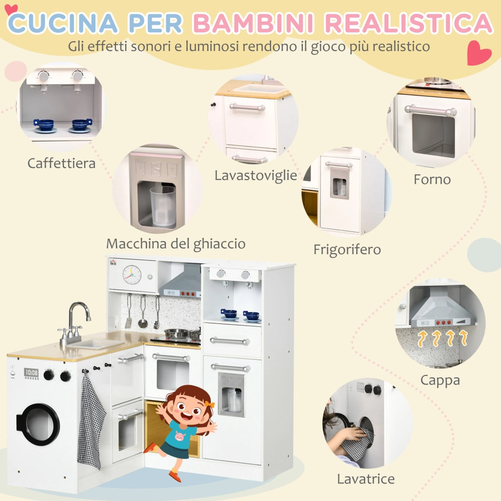 Cucina Giocattolo per Bambini con Luci e Suoni ¨C Zephmum ¨C MDF e PP