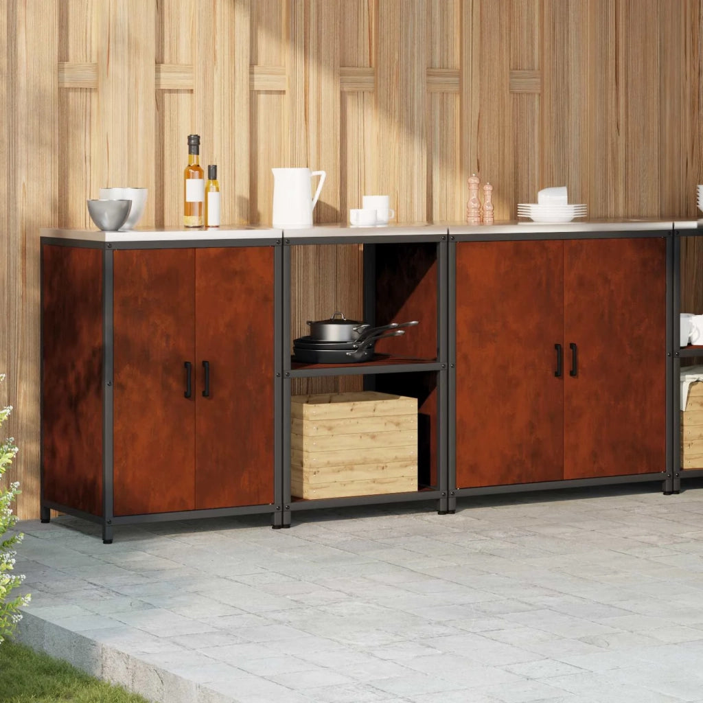 Set di Stoccaggio per Cucina con lo scaffale 3 pcs Ruggine