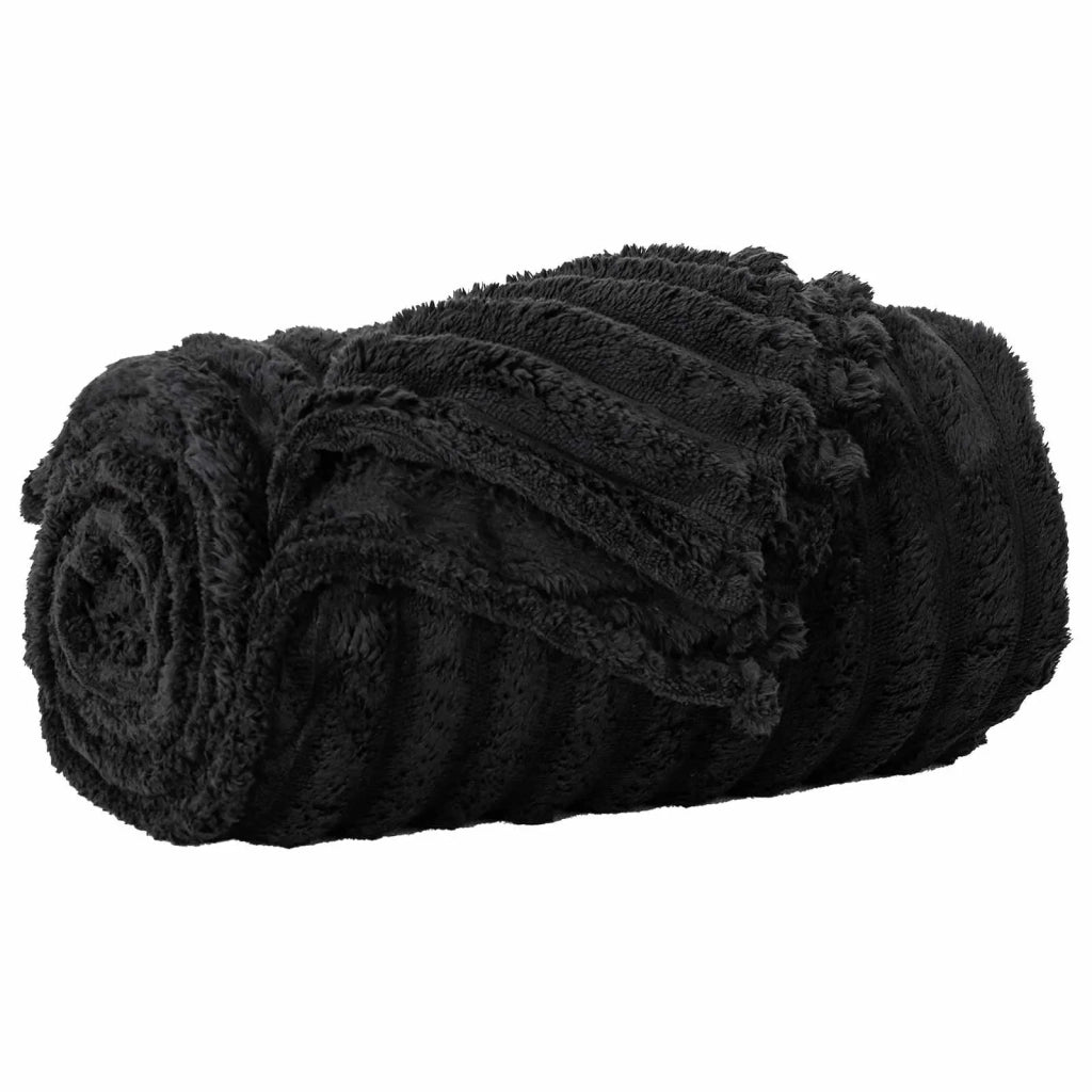 Coperte da Pile 6 pz Nero 150 x 130 cm Panno