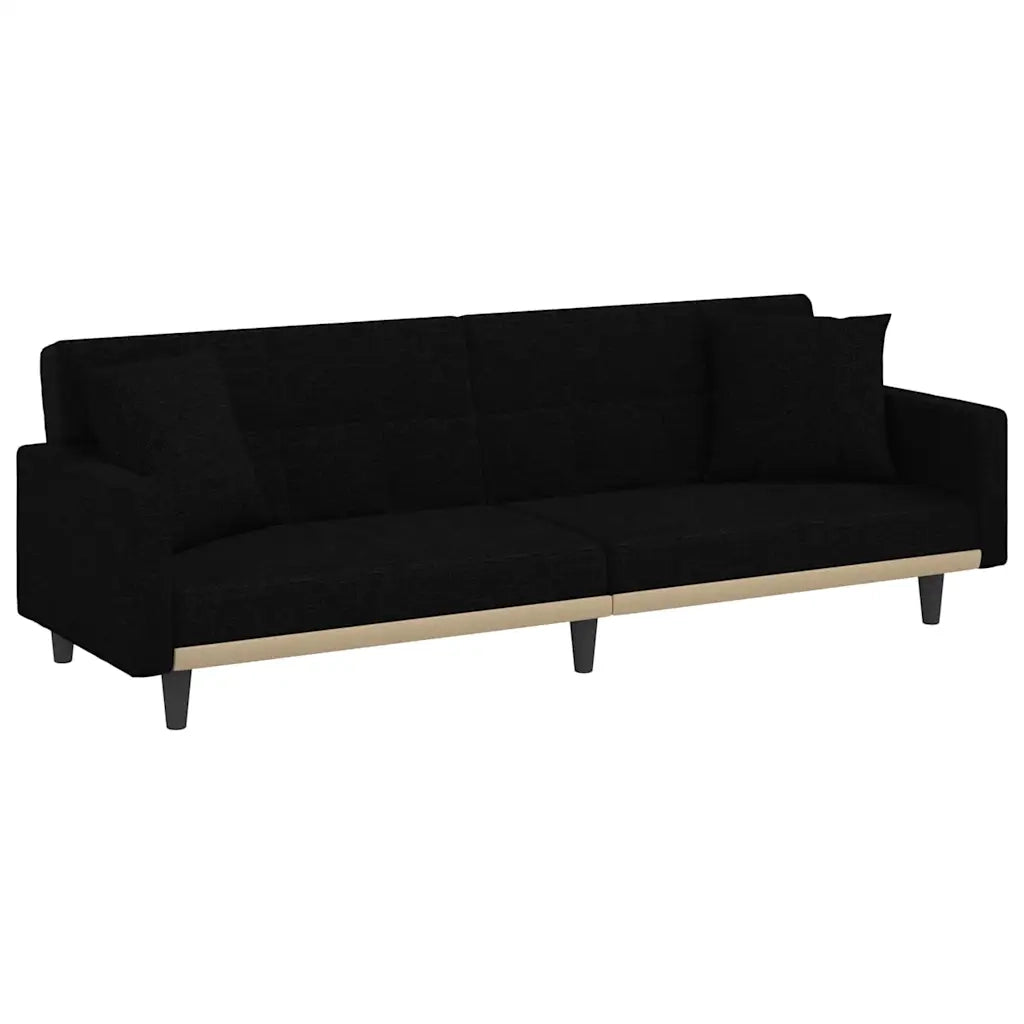 Divano letto | Sof¨¤ letto | Letto singolo con Cuscini Nero in Tessuto