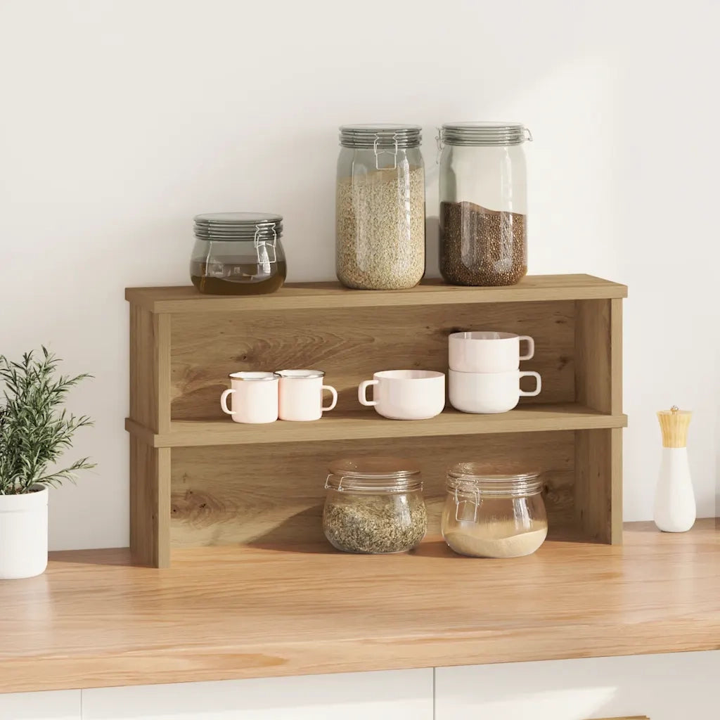 Scaffali da Cucina Impilabili 2pz Rovere Artigianale 50x15x16cm 860498