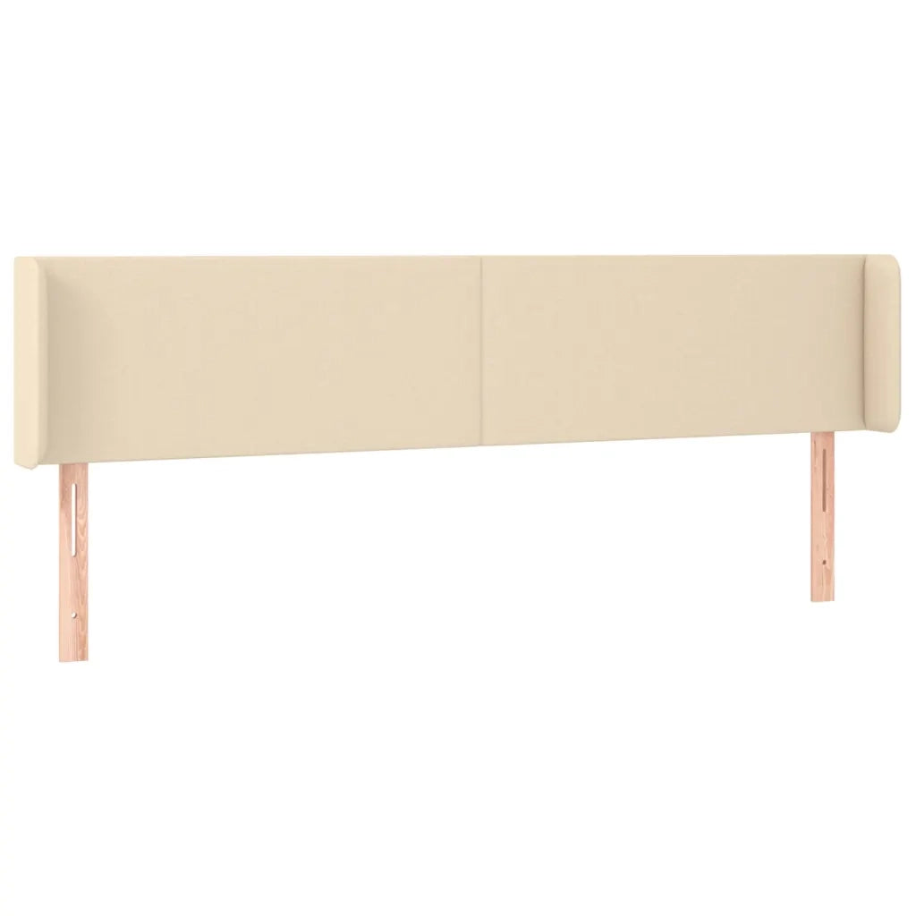 Testiera | Testata ad Orecchio Crema 183x16x78/88 cm in Tessuto