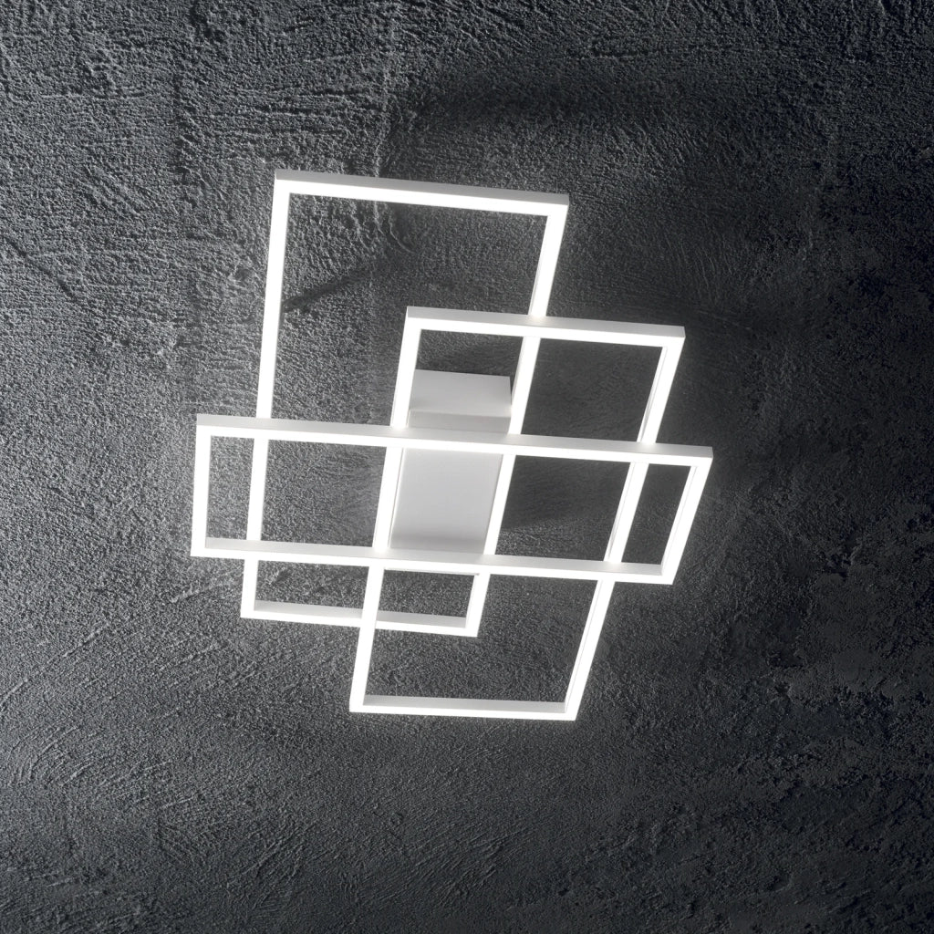 Plafoniera Frame 1 Luce Led Integrato Bianca