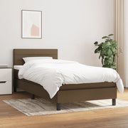 Giroletto a Molle con Materasso-Struttura Letto Marrone Scuro 80x200 cm Tessuto 540247