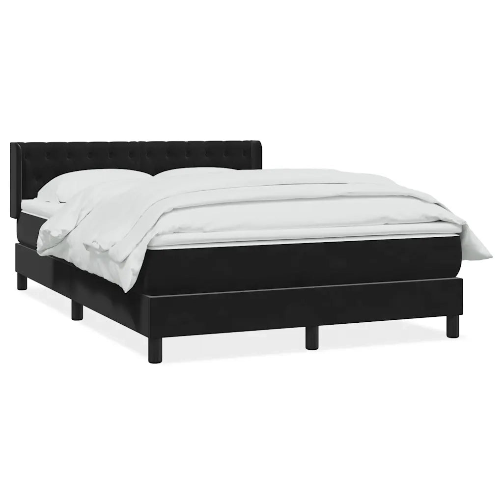 Giroletto a Molle con Materasso Nero 160x210 cm in Velluto 3318371