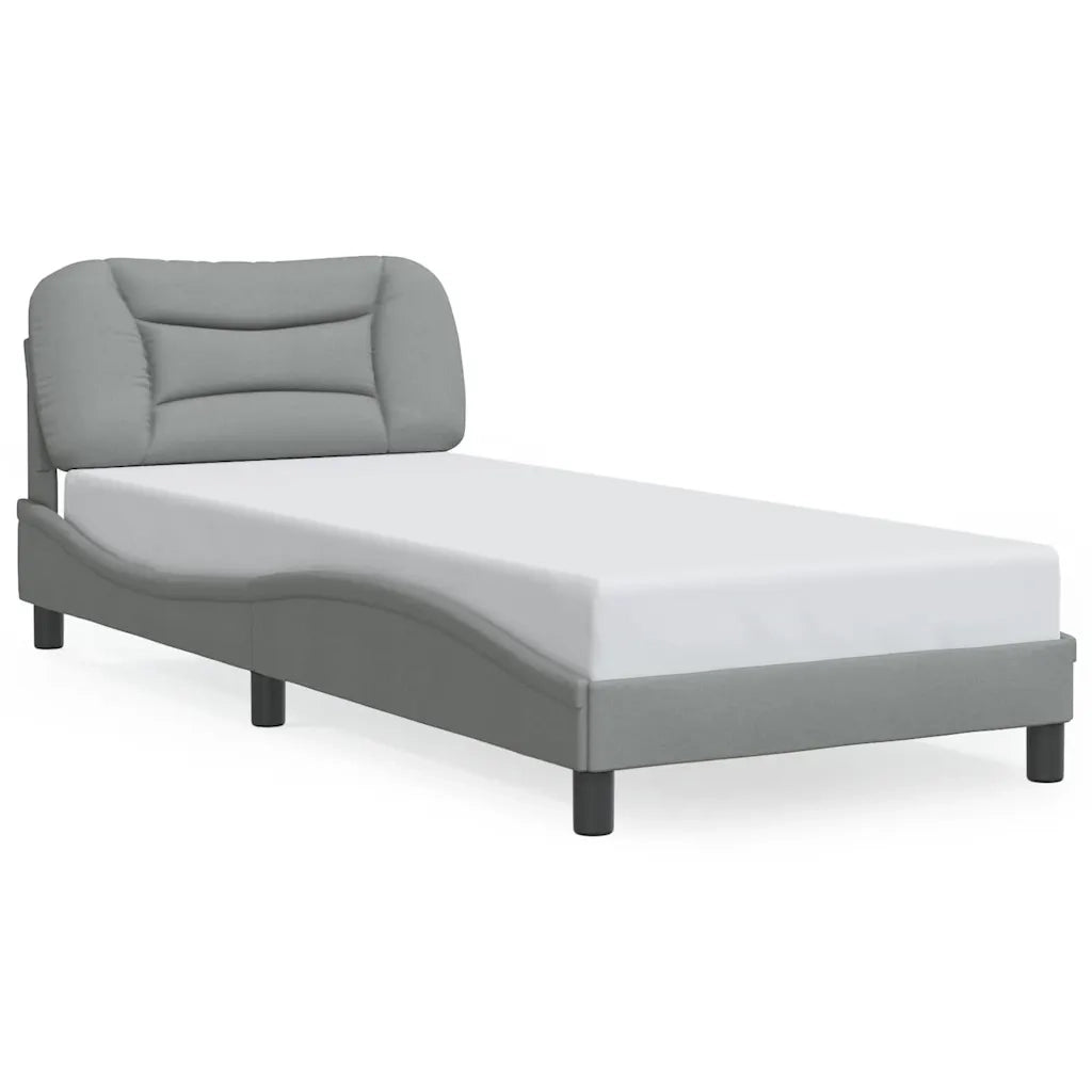 Giroletto senza Materasso-Struttura Letto Hvar Grigio Chiaro 90x200 cm Tessuto
