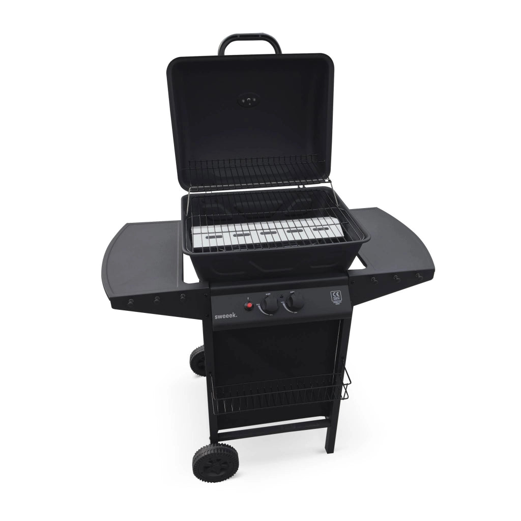 Barbecue a gas a 2 bruciatori, nero
