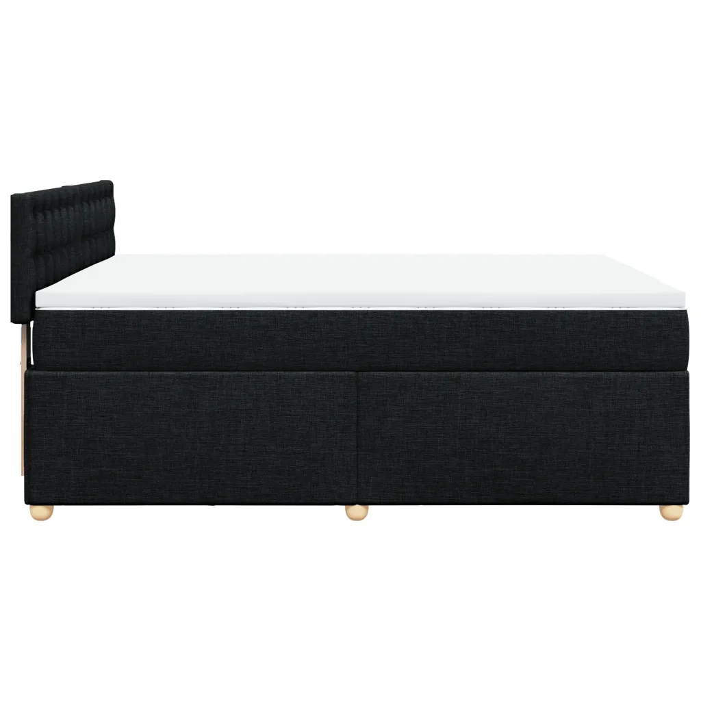 Giroletto a Molle con Materasso Nero 160x200 cm in Tessuto